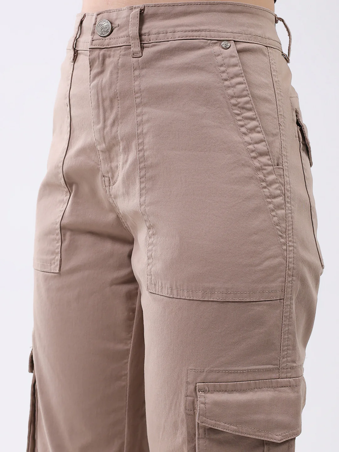 Women Mauve Solid Straight Fit Trouser - Image 7