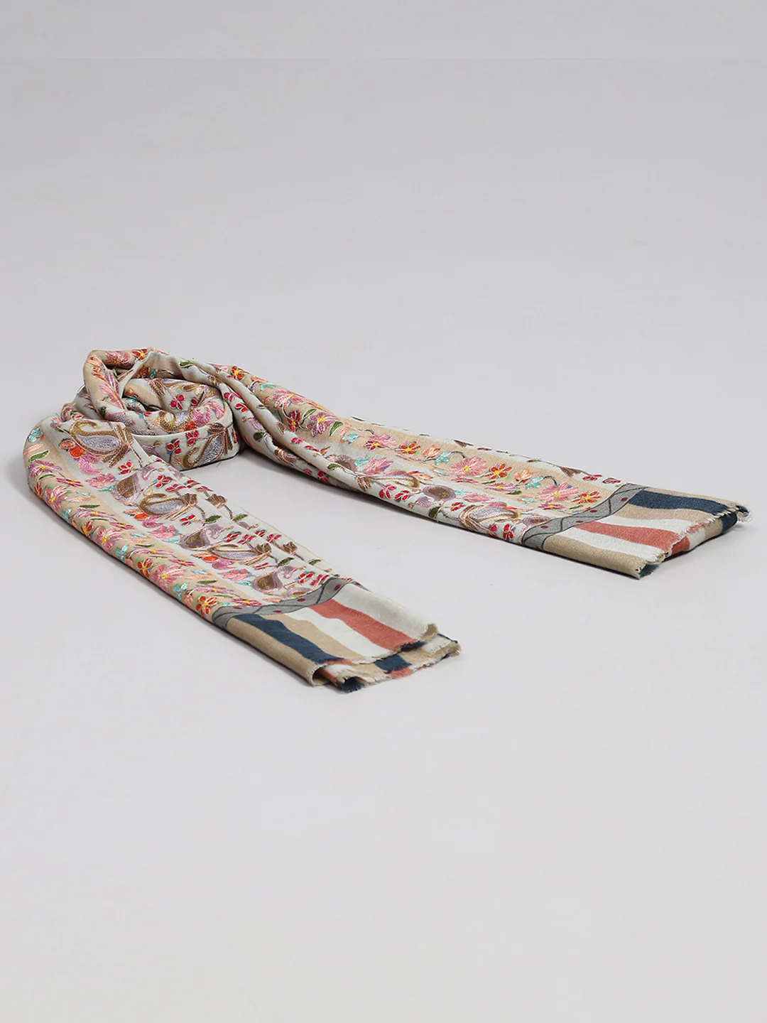 Women Multicolor Embroidered Shawl - Image 2