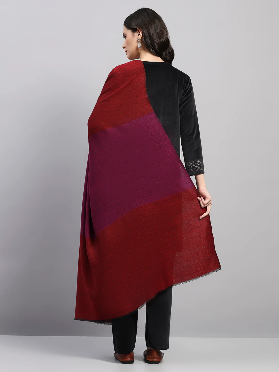 Women Multicolor Printed Wool Blend Shawl - Image 8