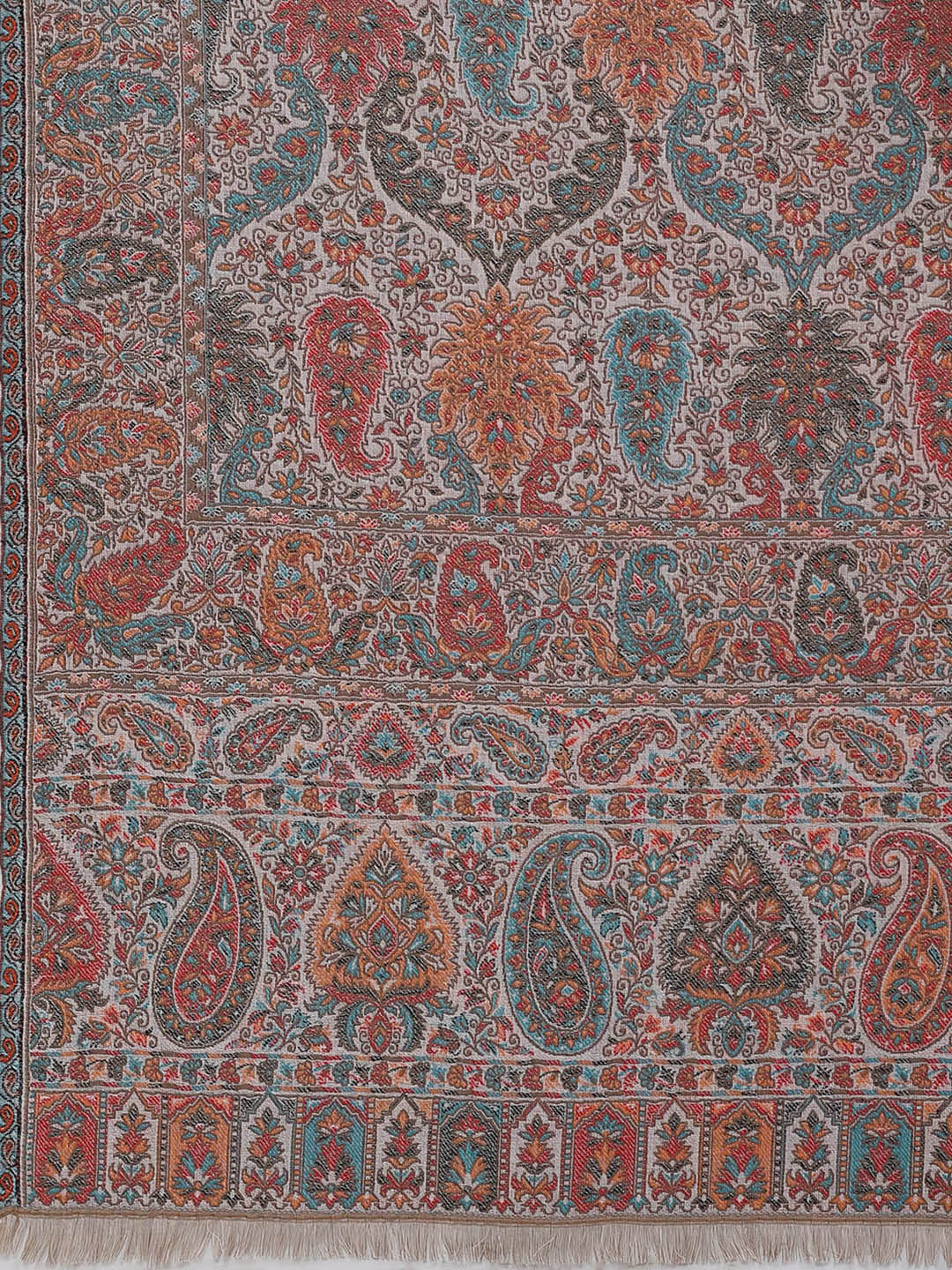 Women Multicolor Printed Wool Blend Shawl - Image 6