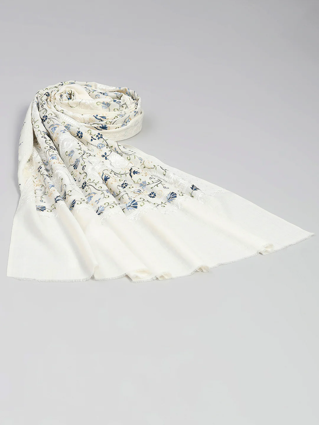 Women Multicolor Printed Wool Blend Shawl - Image 6