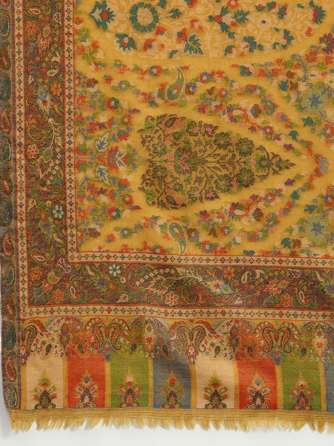 Women Multicolor Printed Wool Blend Shawl - Image 7