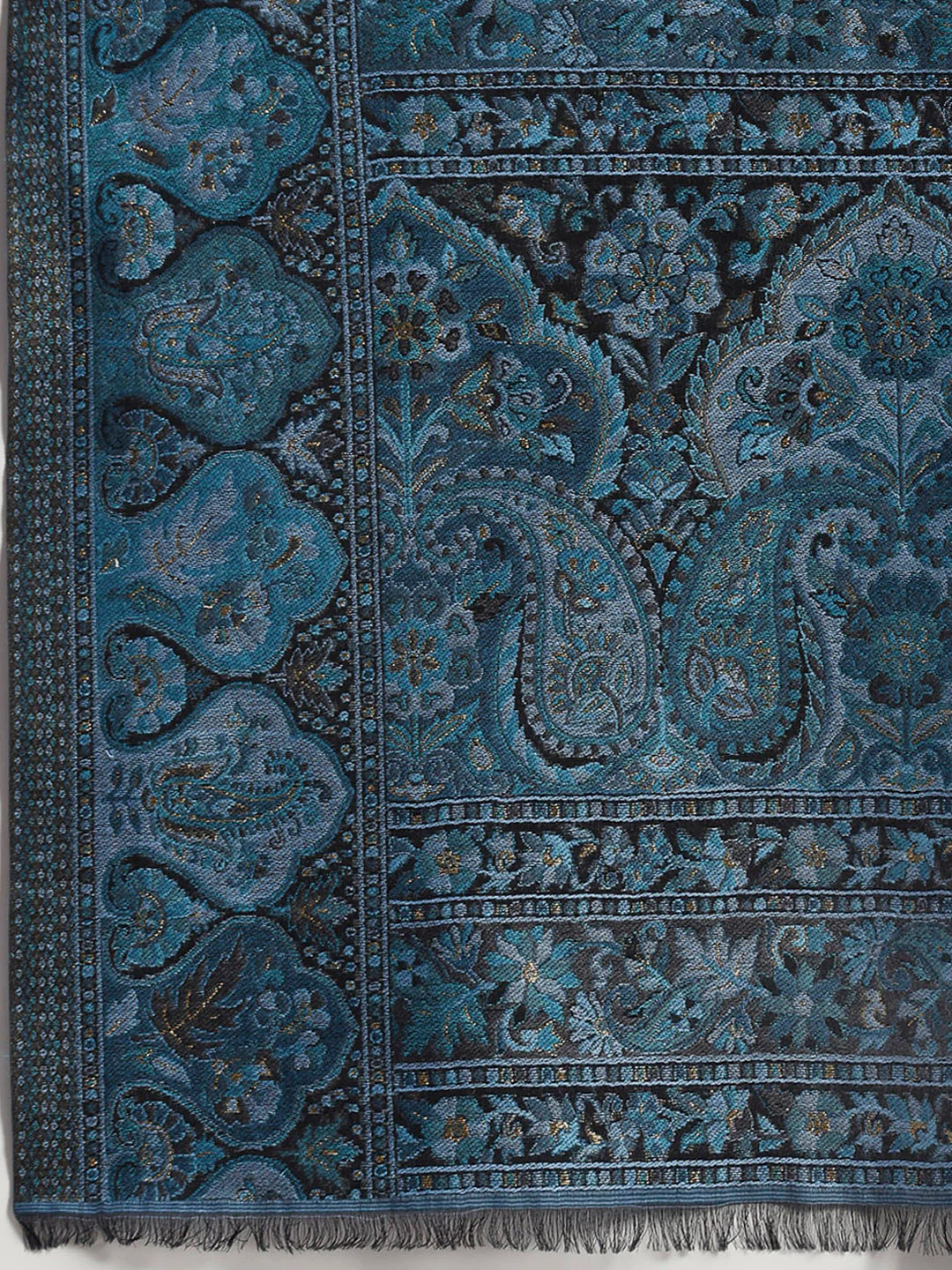 Women Multicolor Printed Wool Blend Shawl - Image 7