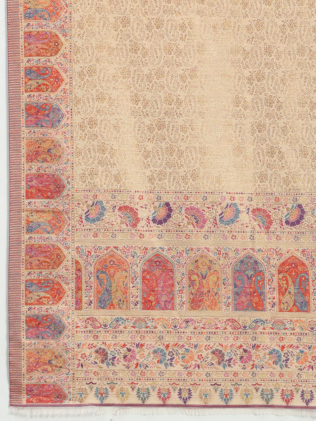 Women Multicolor Printed Wool Blend Shawl - Image 7