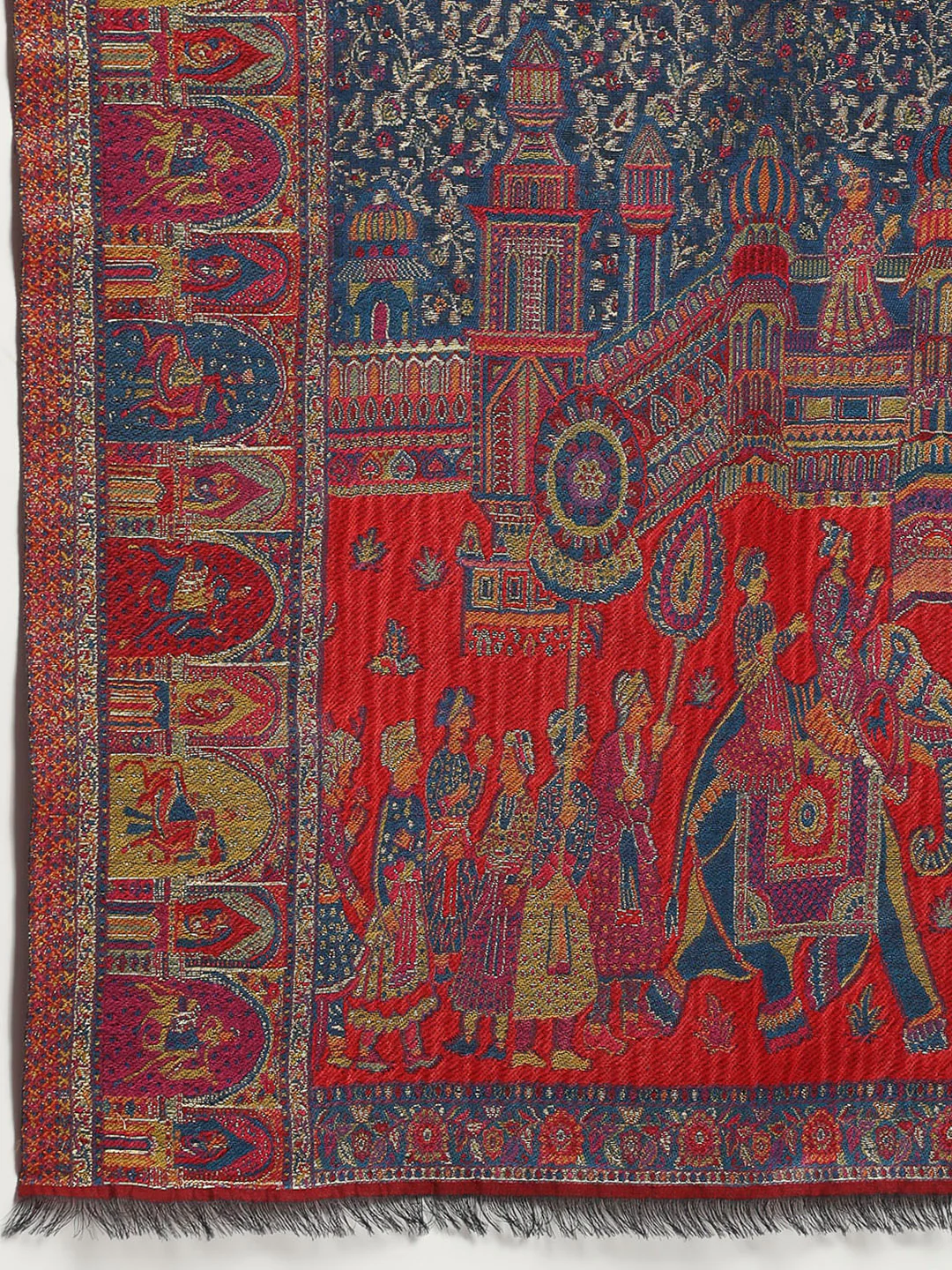 Women Multicolor Printed Wool Blend Shawl - Image 7