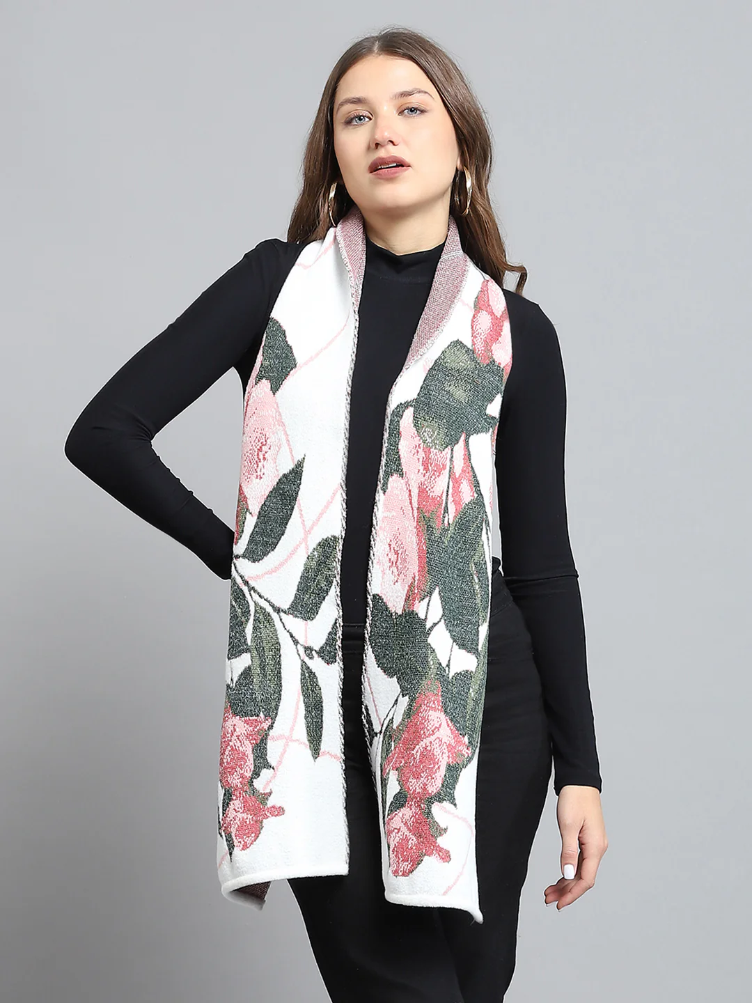Women Multicolor Self Design Muffler - Image 5