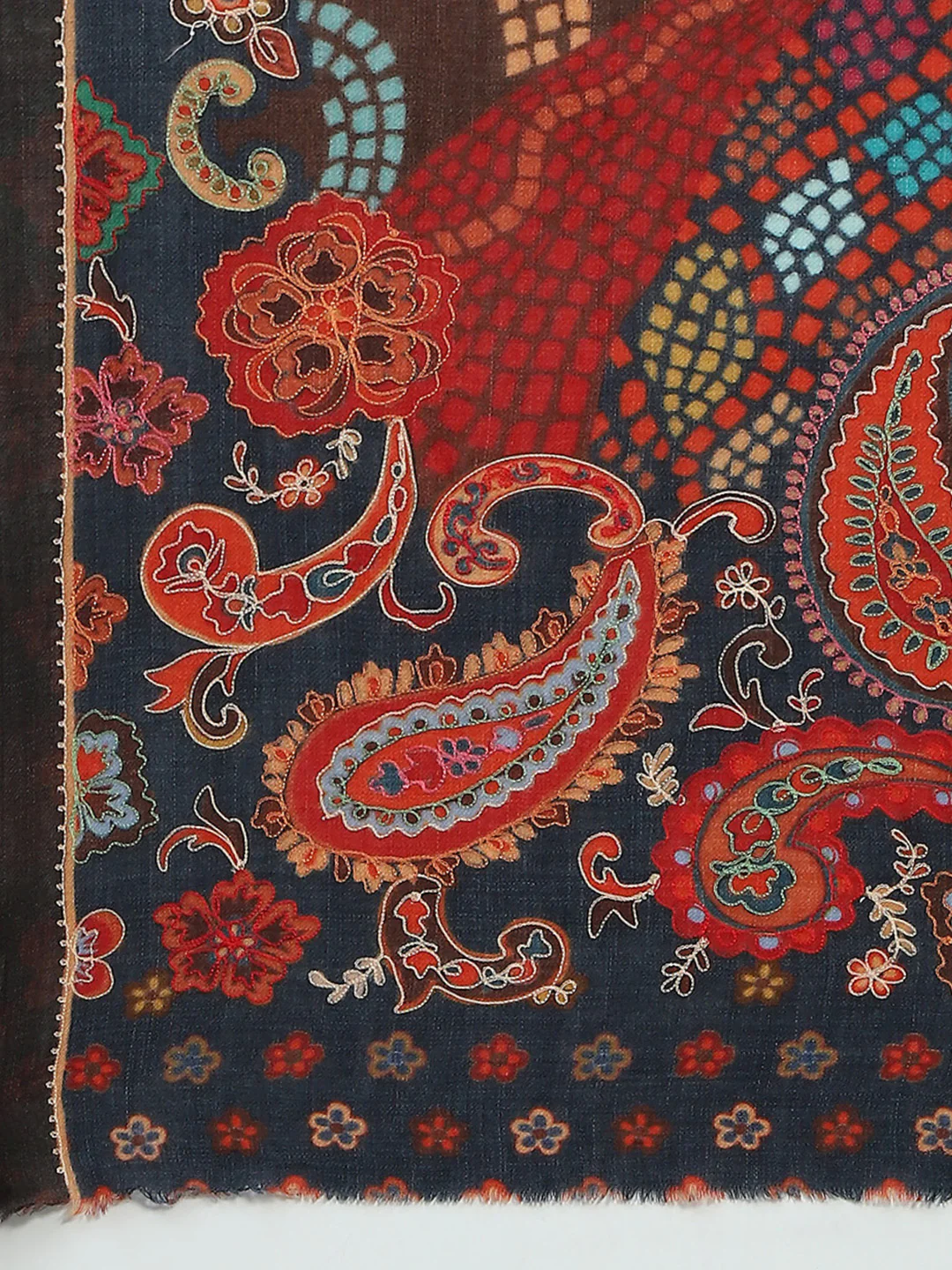 Women Multicolor Self Design Reversible Shawl - Image 6