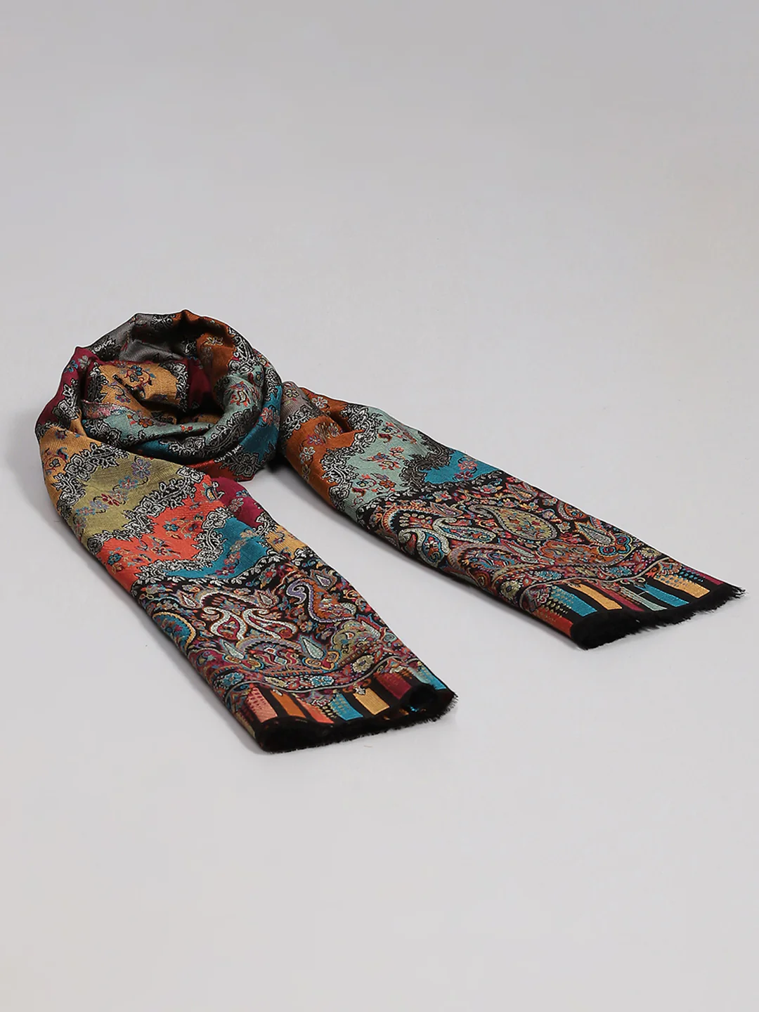 Women Multicolor Self Design Shawl - Image 2