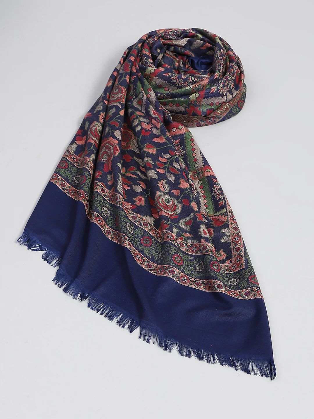 Women Multicolor Self Design Shawl - Image 2