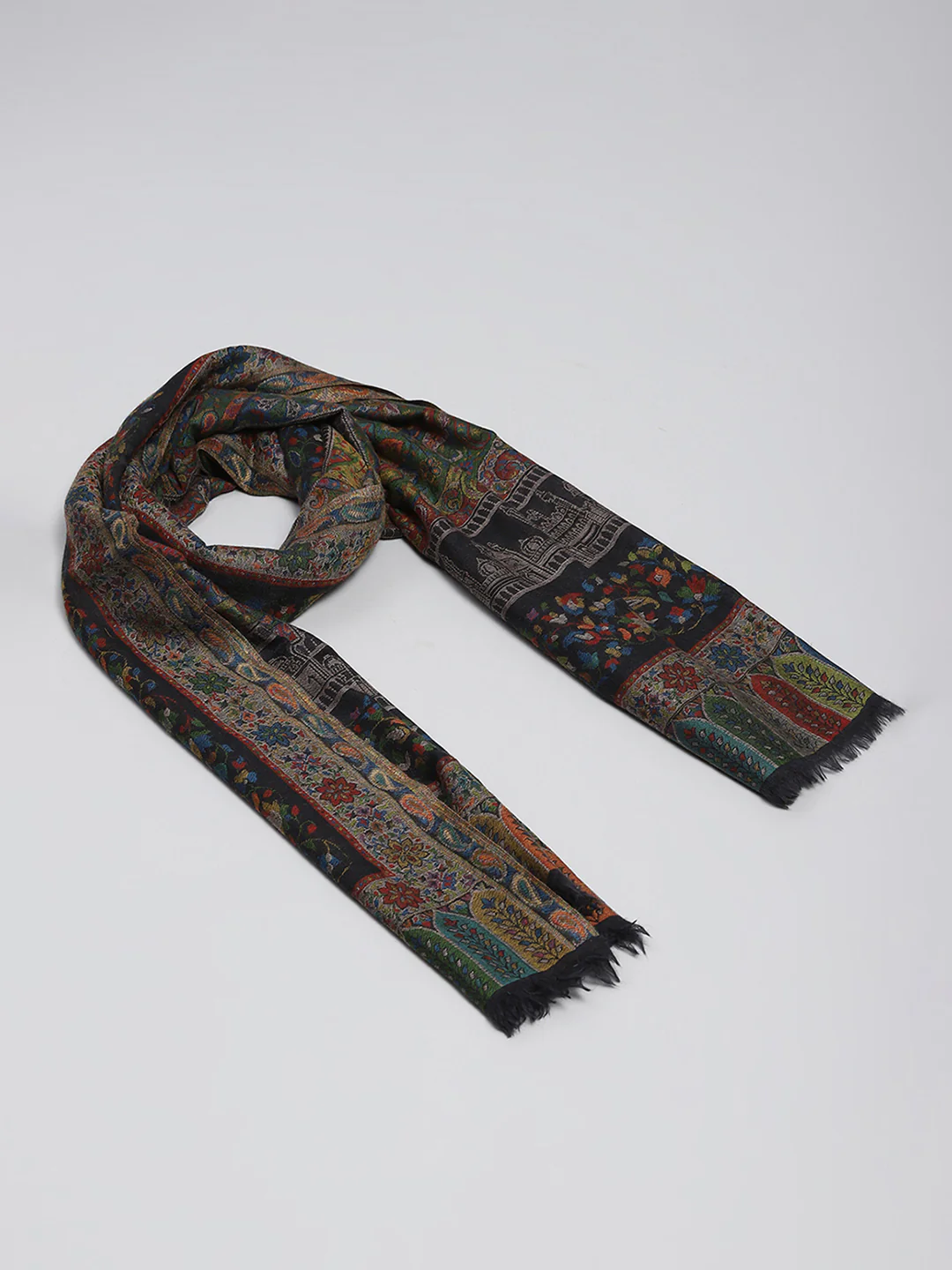Women Multicolor Self Design Shawl - Image 2