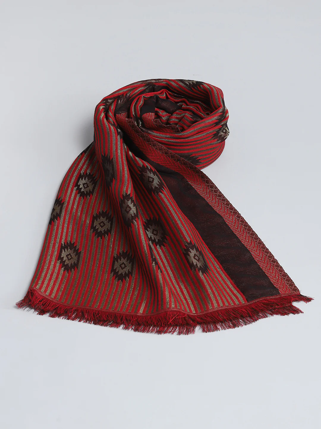 Women Multicolor Self Design Shawl - Image 5