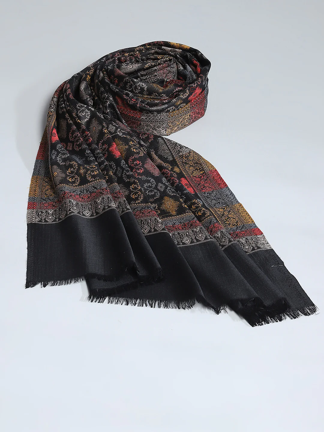 Women Multicolor Self Design Shawl - Image 5