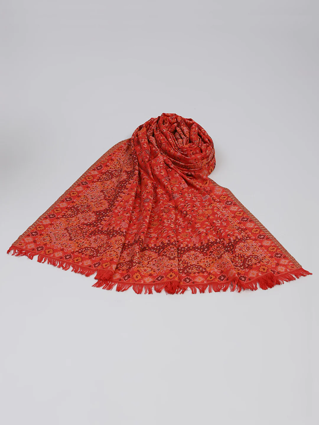 Women Multicolor Self Design Shawl - Image 5