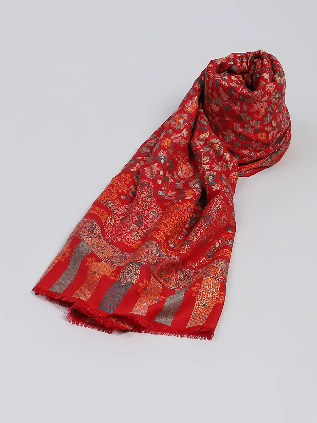 Women Multicolor Self Design Shawl - Image 2