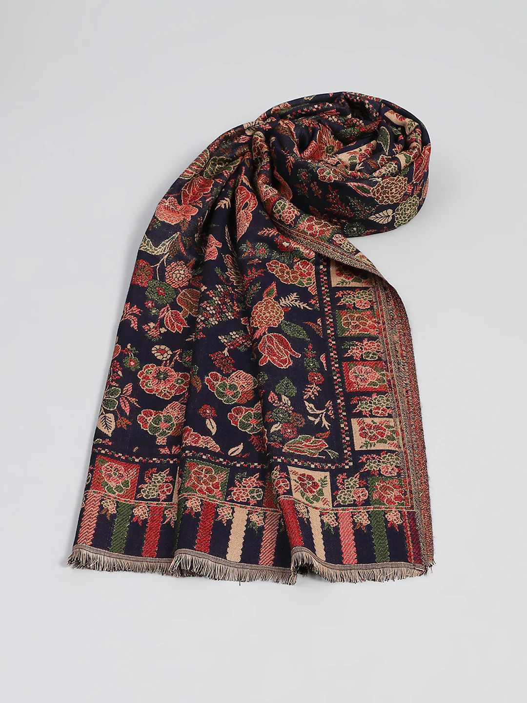 Women Multicolor Self Design Shawl - Image 5