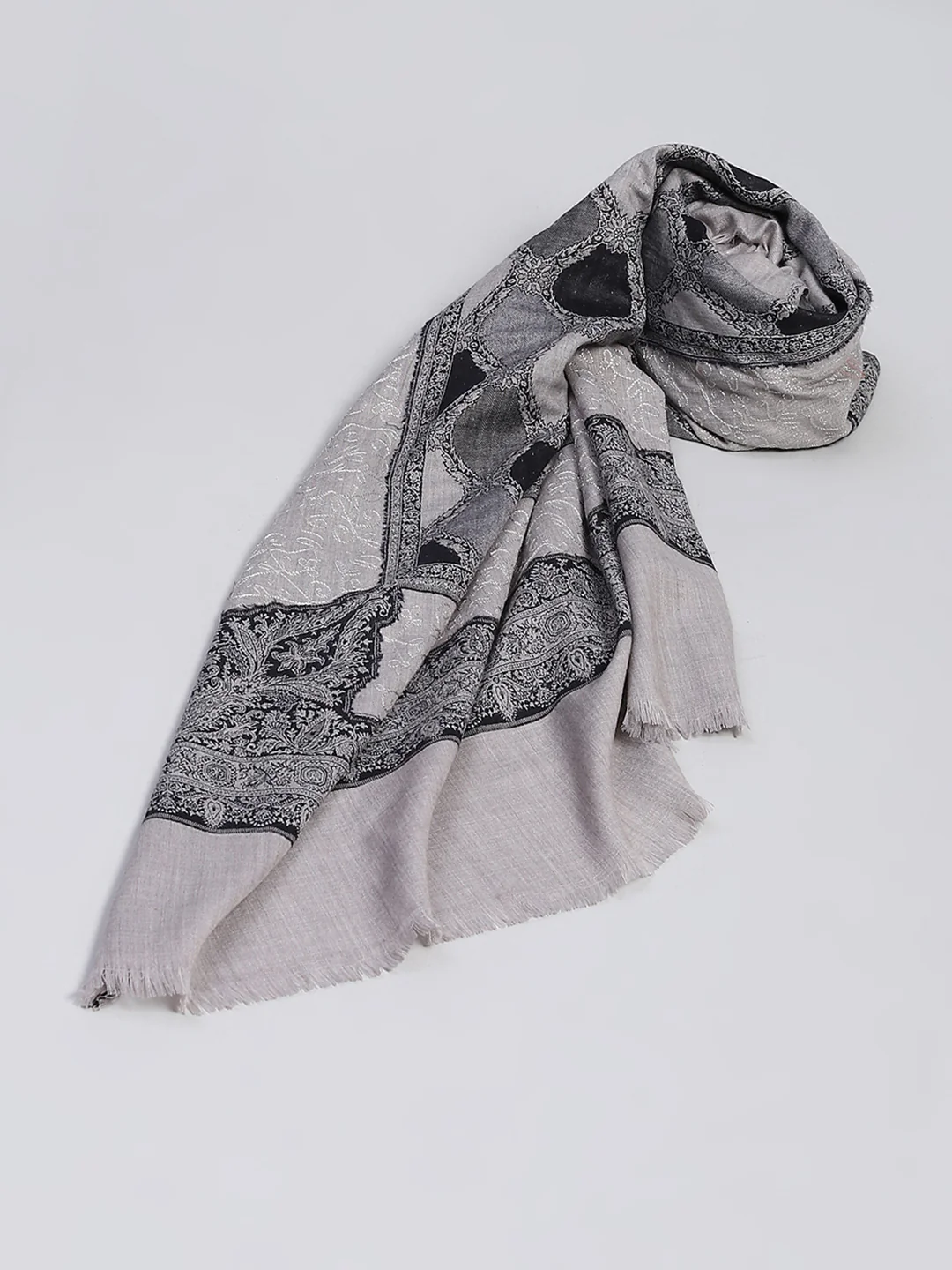 Women Multicolor Self Design Shawl - Image 2