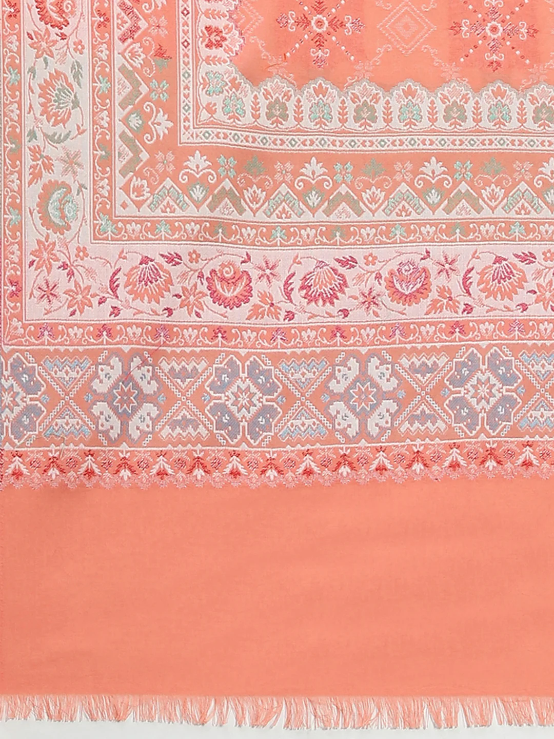 Women Multicolor Self Design Shawl - Image 6