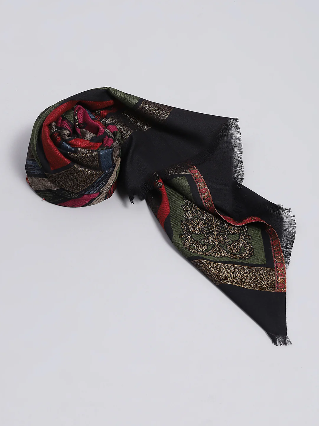 Women Multicolor Self Design Shawl - Image 2