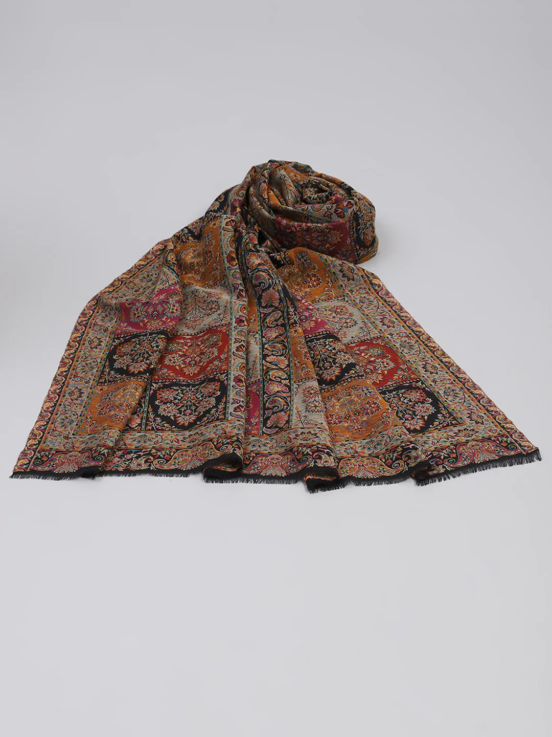 Women Multicolor Self Design Shawl - Image 5