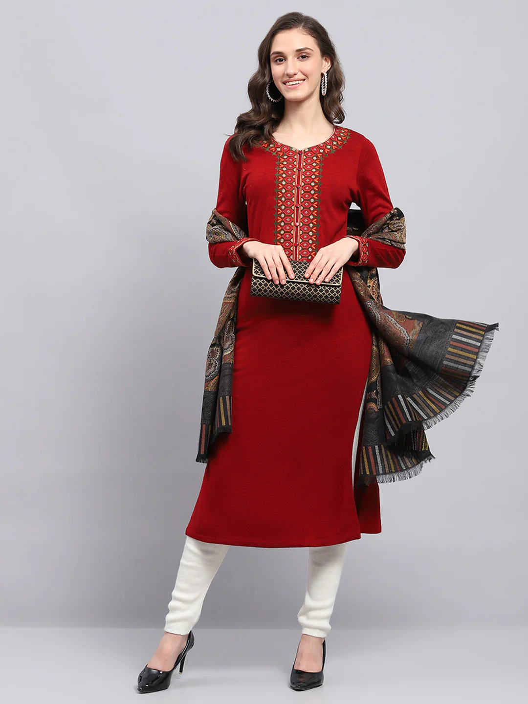 Women Multicolor Self Design Shawl - Image 5