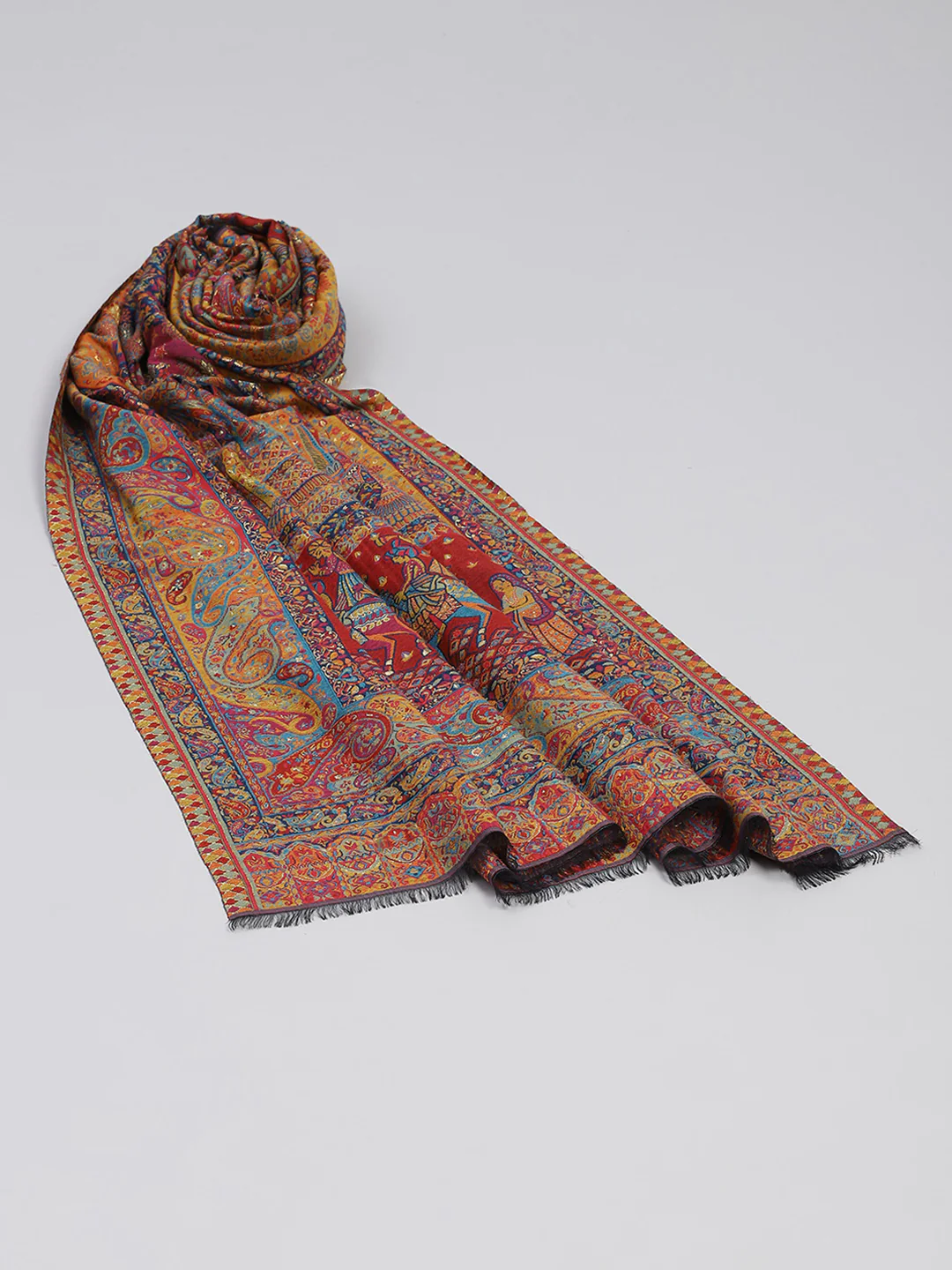 Women Multicolor Self Design Shawl - Image 5