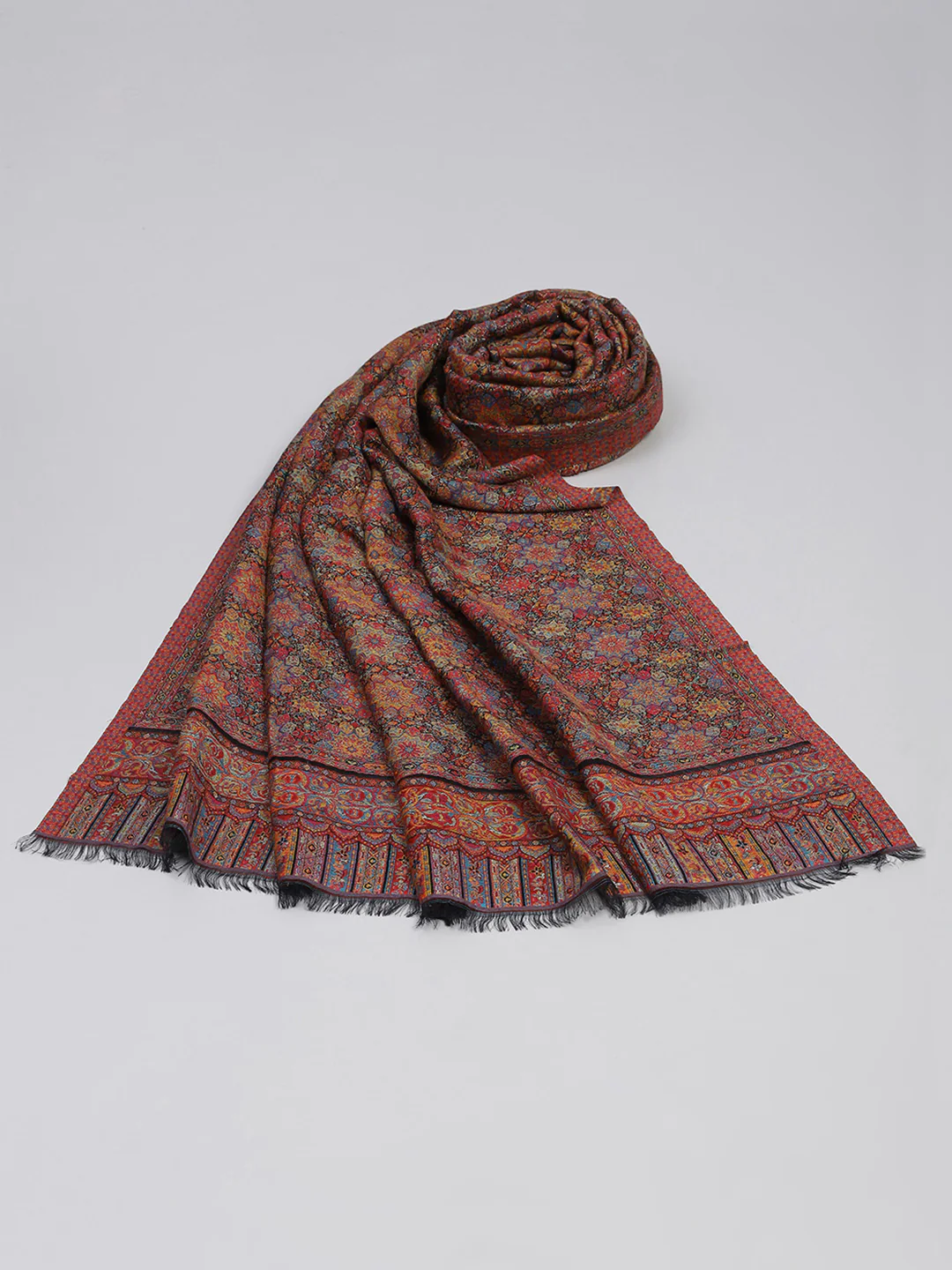 Women Multicolor Self Design Shawl - Image 5
