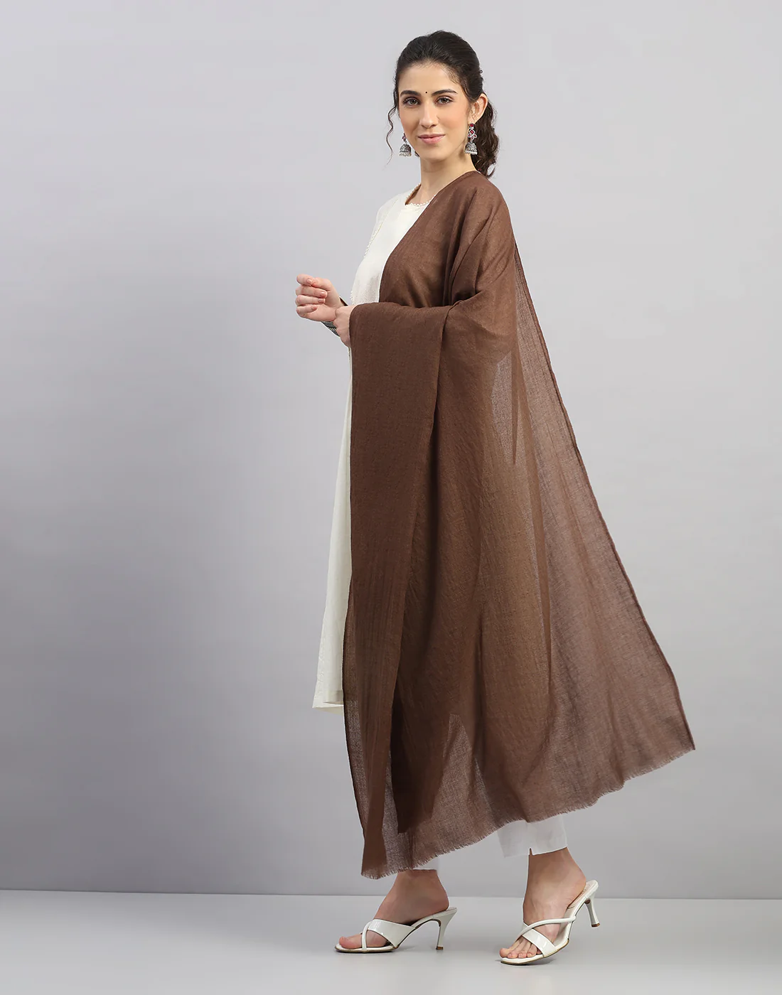 Women Multicolor Self Design   Shawl - Image 2