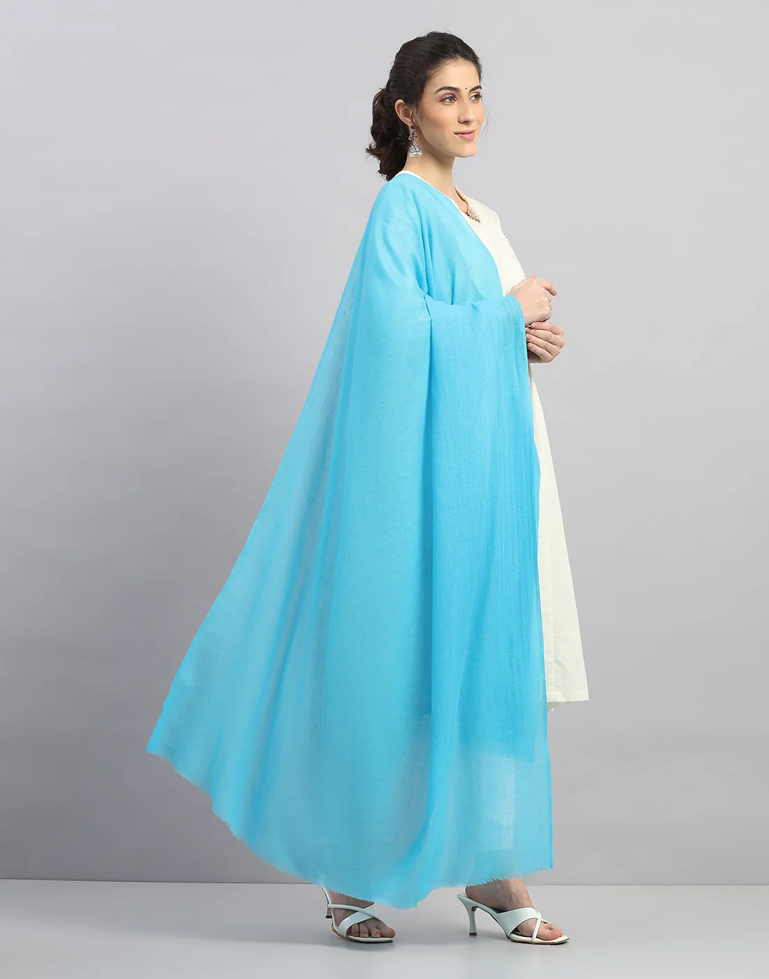 Women Multicolor Self Design   Shawl - Image 3
