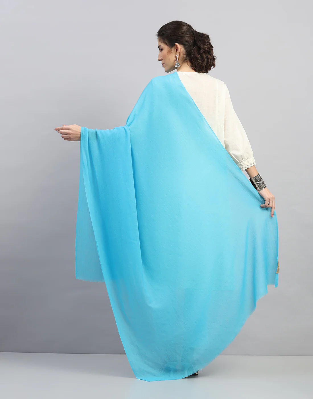 Women Multicolor Self Design   Shawl - Image 4