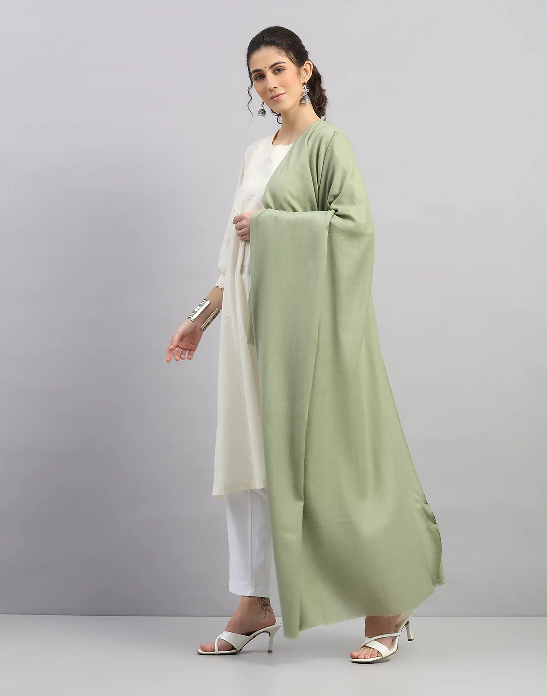 Women Multicolor Self Design   Shawl - Image 2