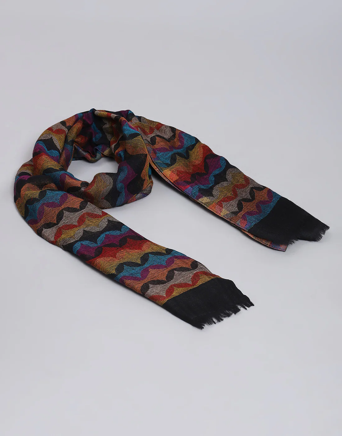 Women Multicolor Self Design Stole - Image 2