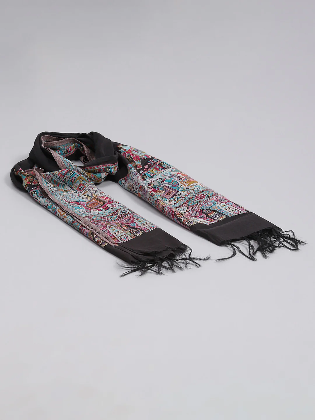 Women Multicolor Self Design Stole - Image 2