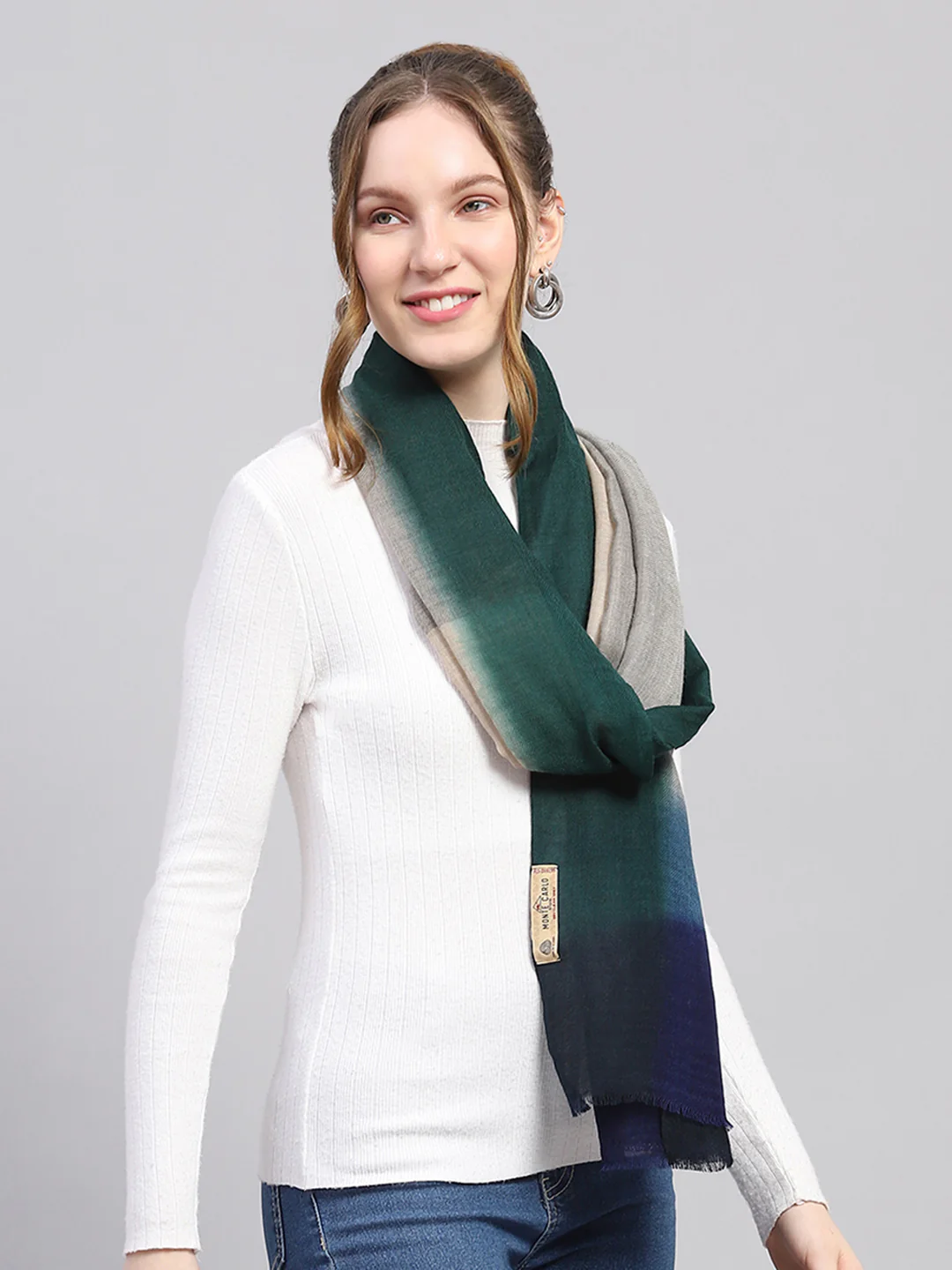 Women Multicolor Self Design Stole - Image 4
