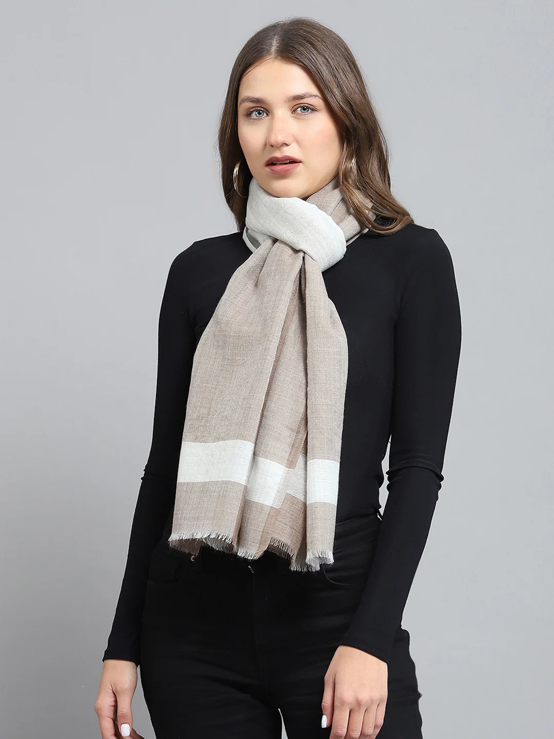 Women Multicolor Self Design Stole - Image 3
