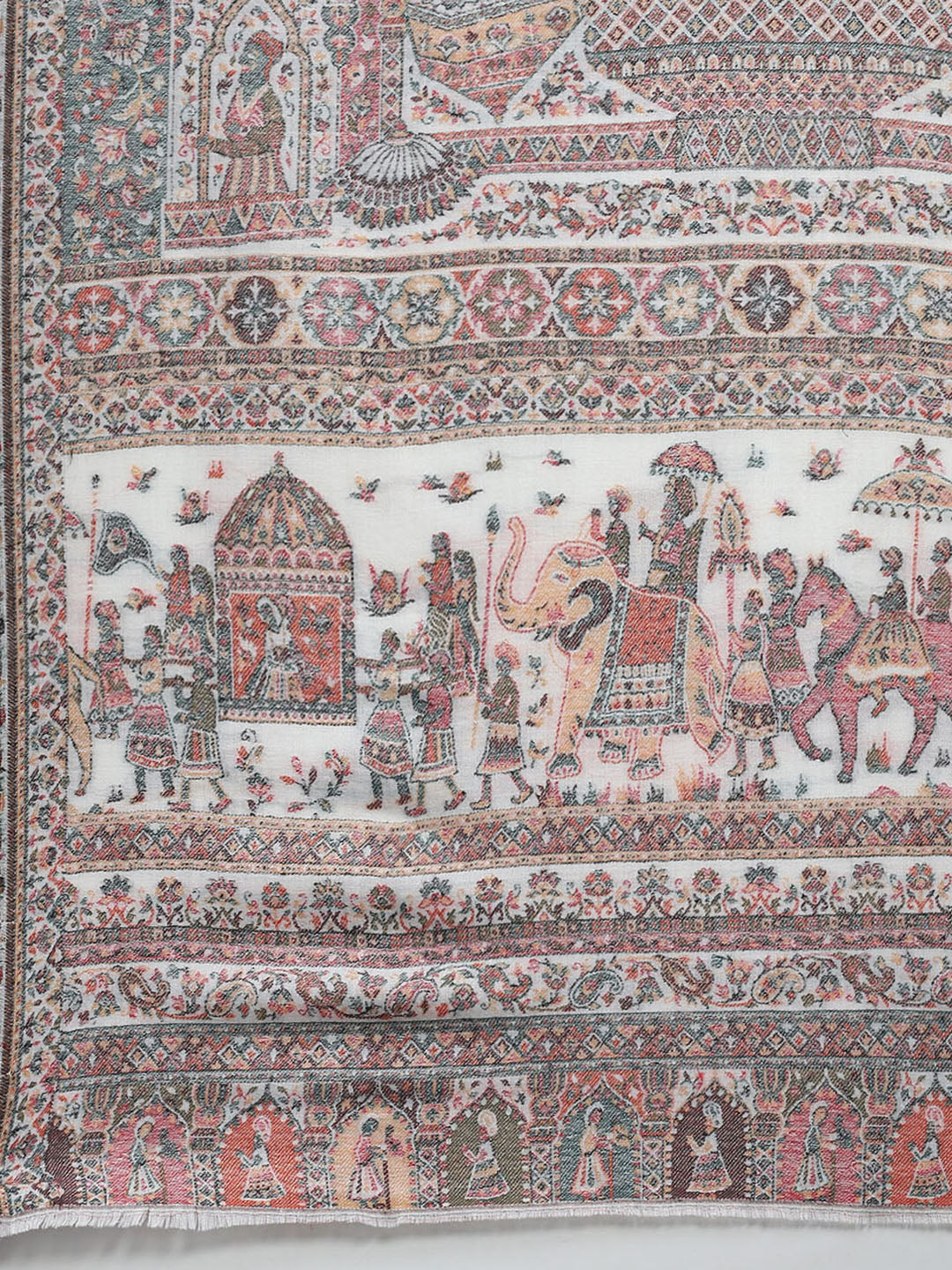 Women Multicolor Self Design Stole - Image 7