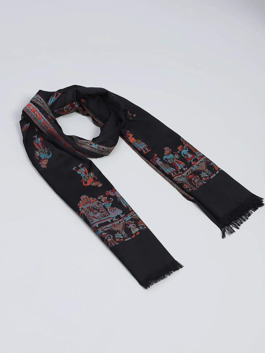 Women Multicolor Self Design Stole - Image 6