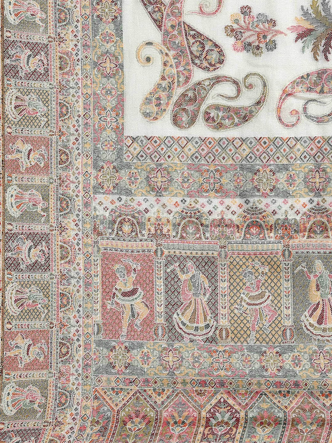 Women Multicolor Self Design Stole - Image 7