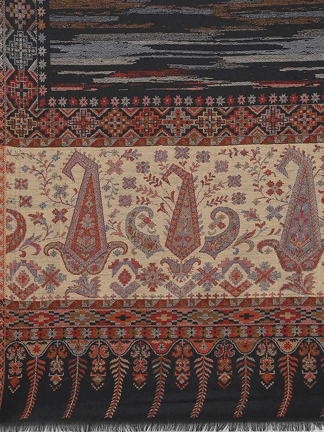 Women Multicolor Self Design Stole - Image 6
