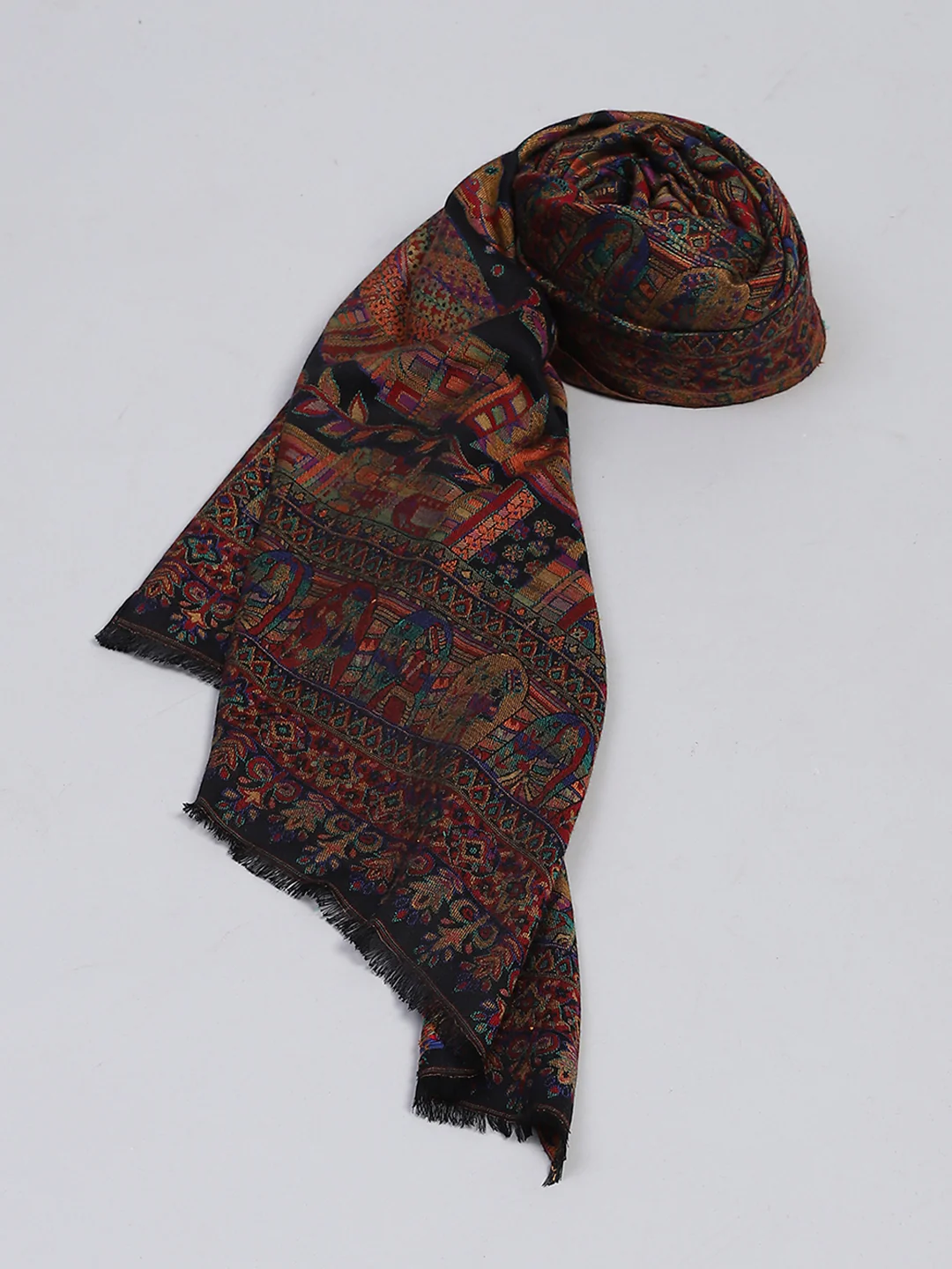 Women Multicolor Self Design Stole - Image 6
