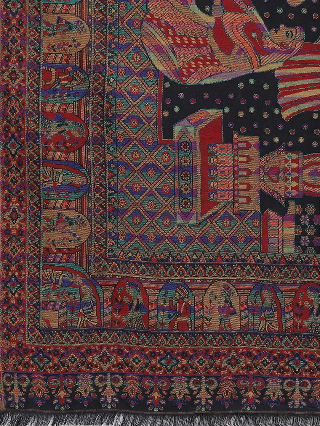Women Multicolor Self Design Stole - Image 7