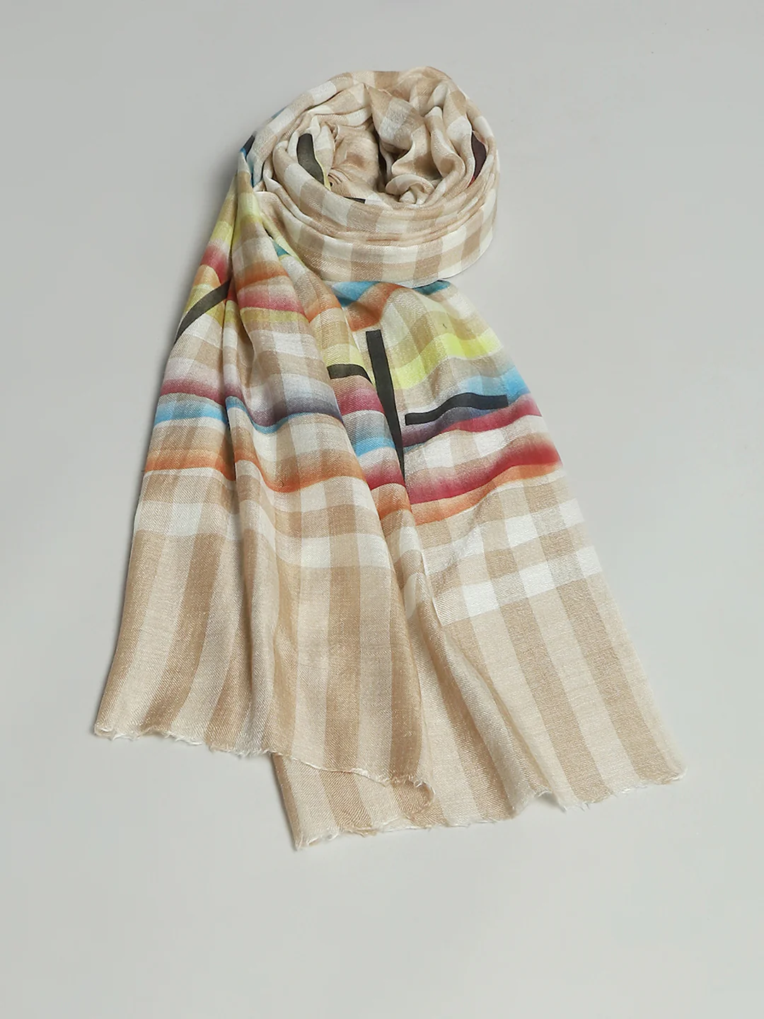 Women Multicolor Self Design Stole - Image 6