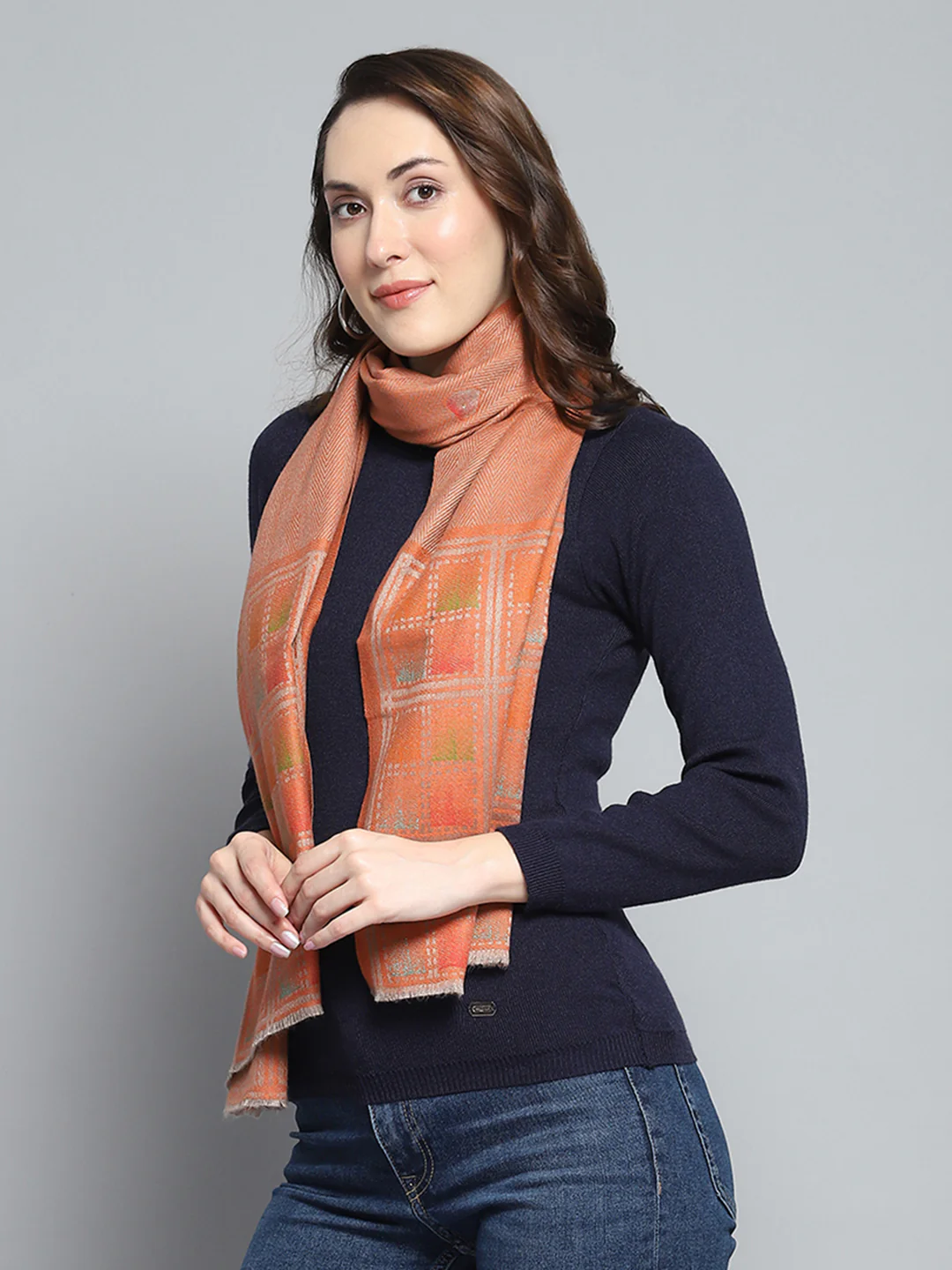 Women Multicolor Self Design Stole - Image 3