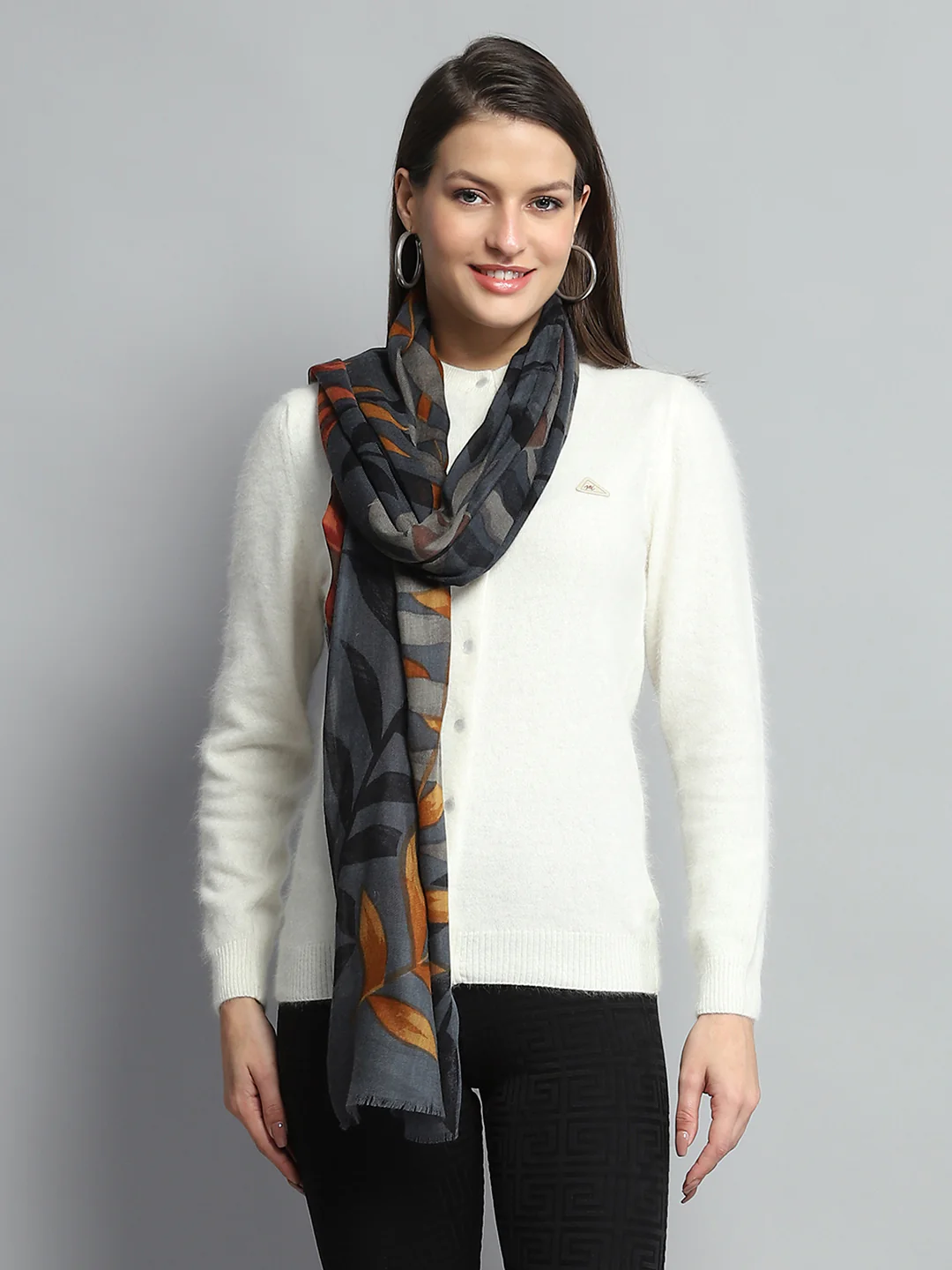 Women Multicolor Self Design Stole - Image 3