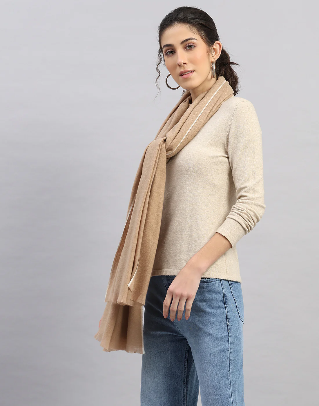 Women Multicolor Self Design   Stole - Image 2