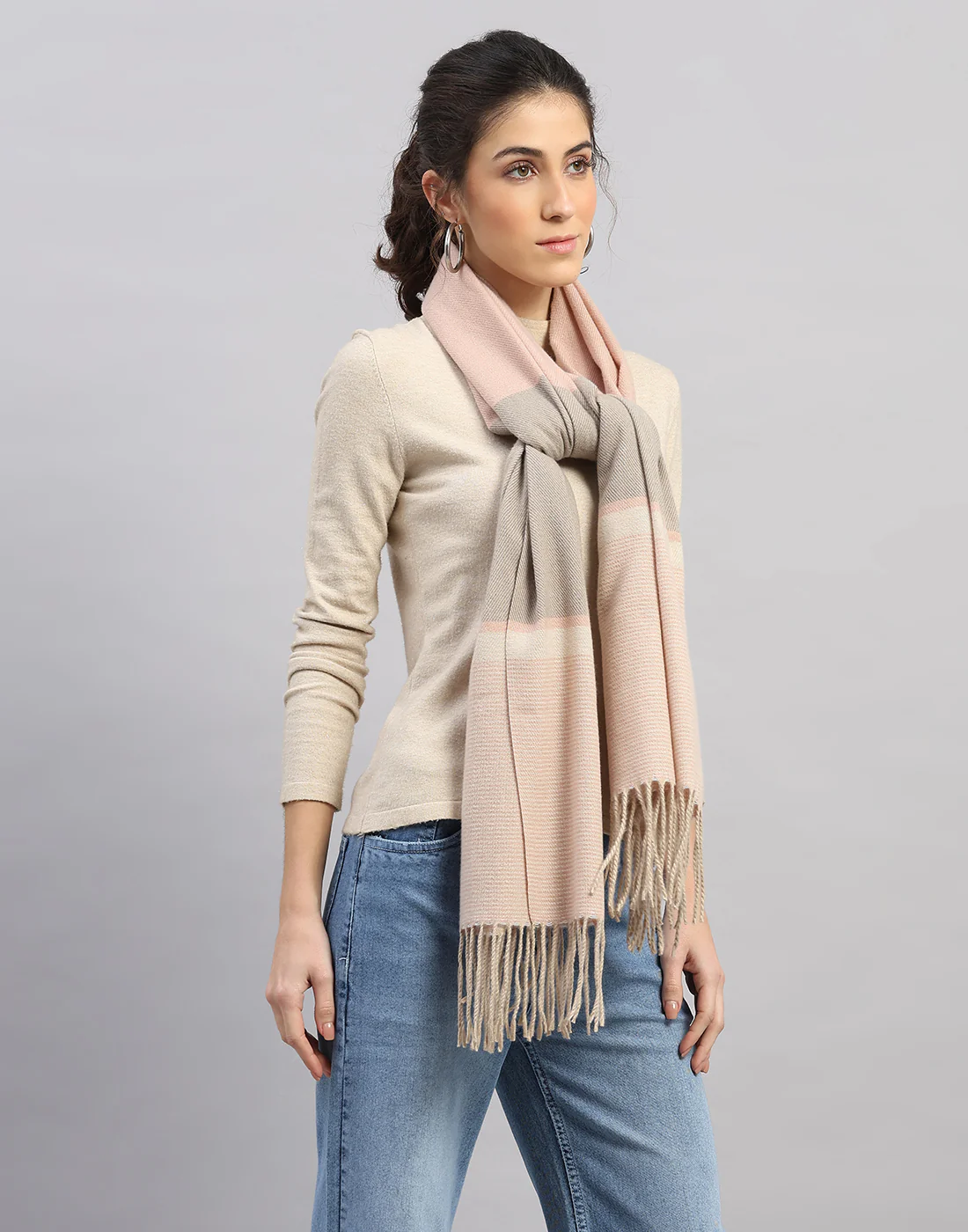 Women Multicolor Self Design   Stole - Image 3