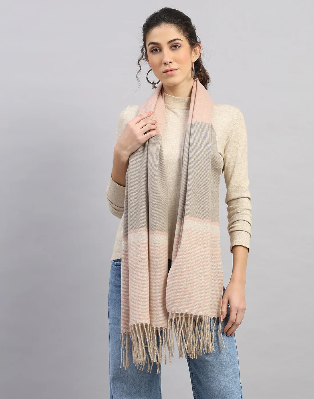 Women Multicolor Self Design   Stole - Image 5