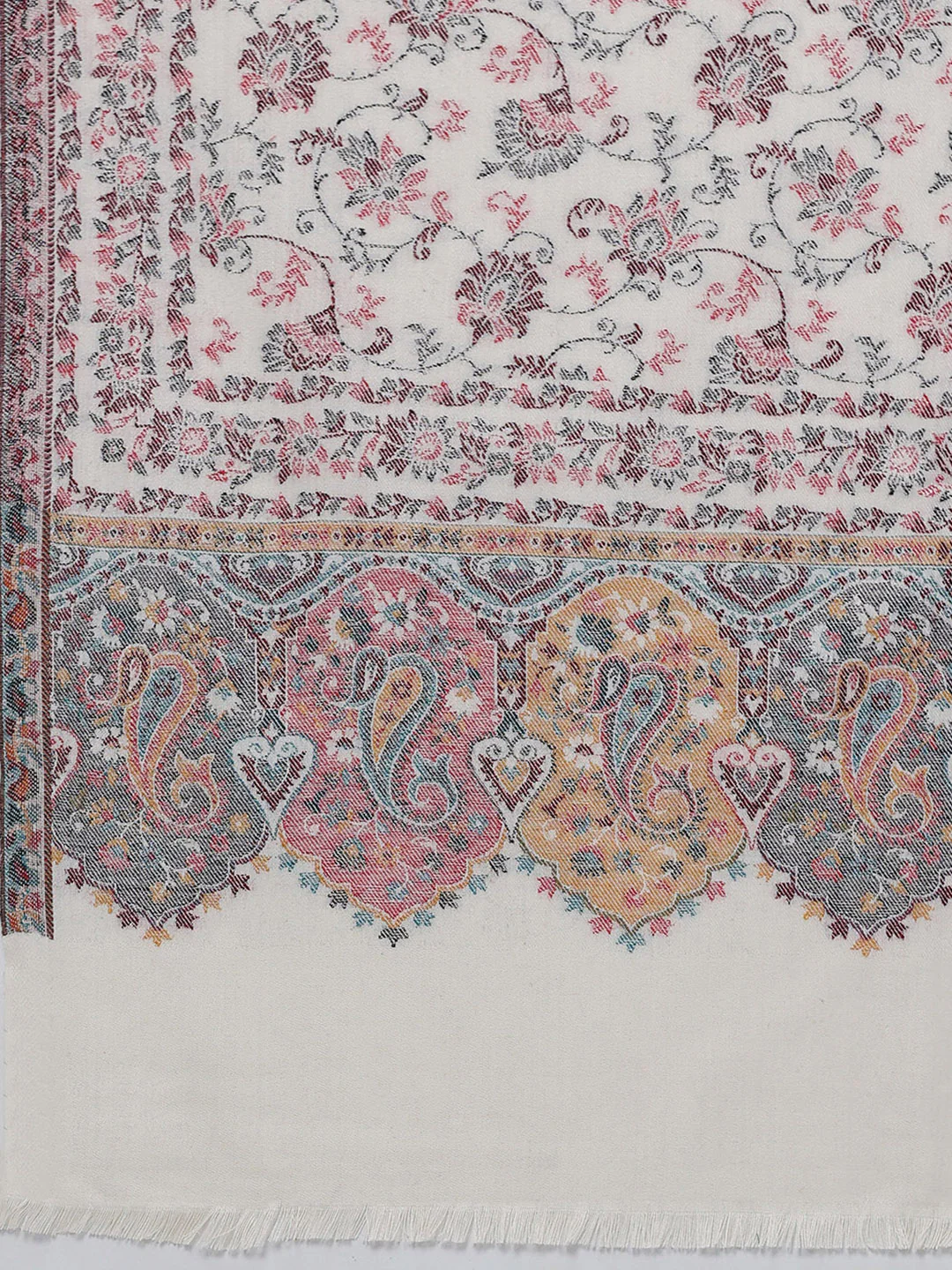 Women Multicolor Self Design Wool Blend Shawl - Image 7