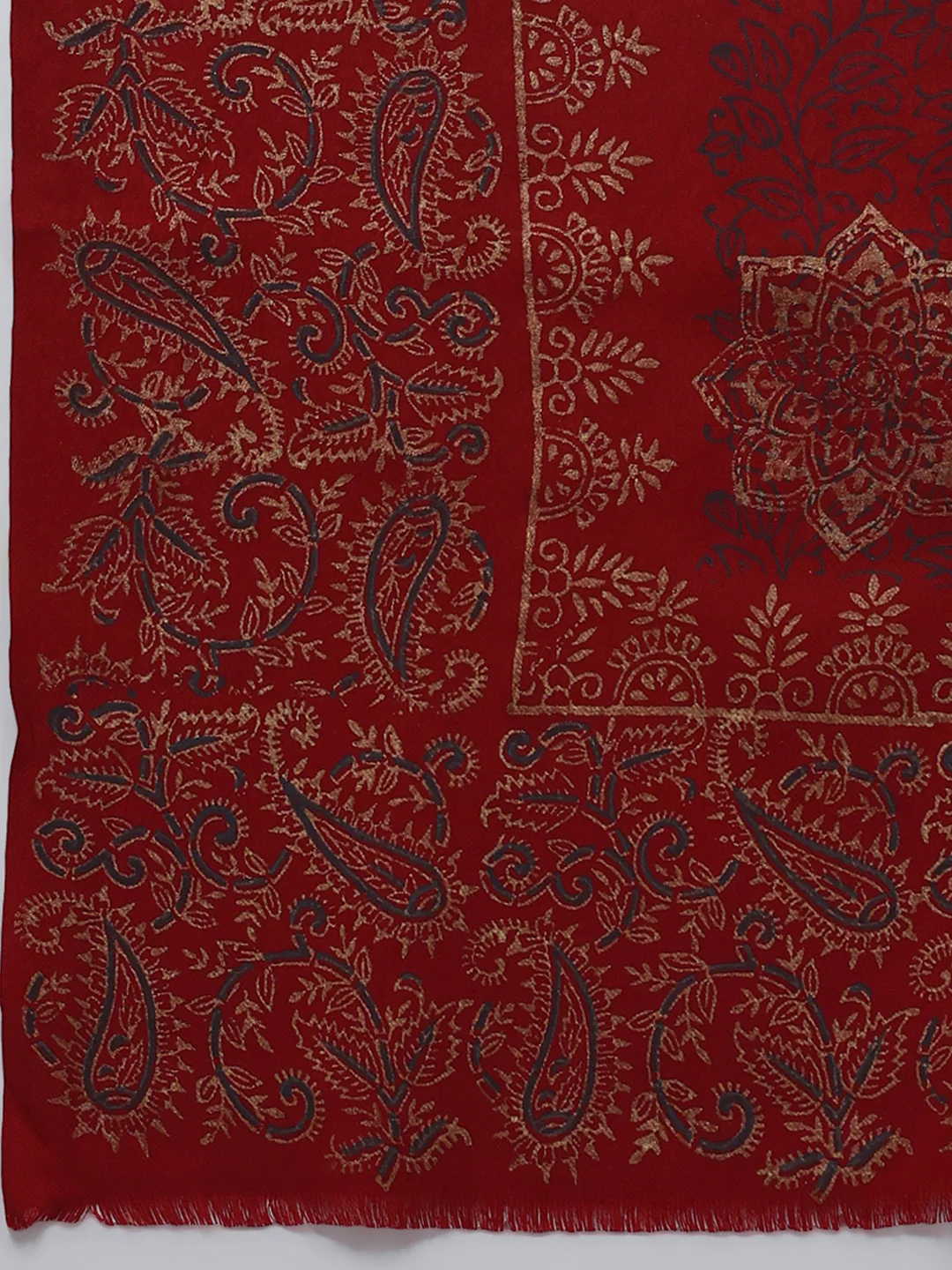 Women Multicolor Self Design Wool Blend Shawl - Image 7