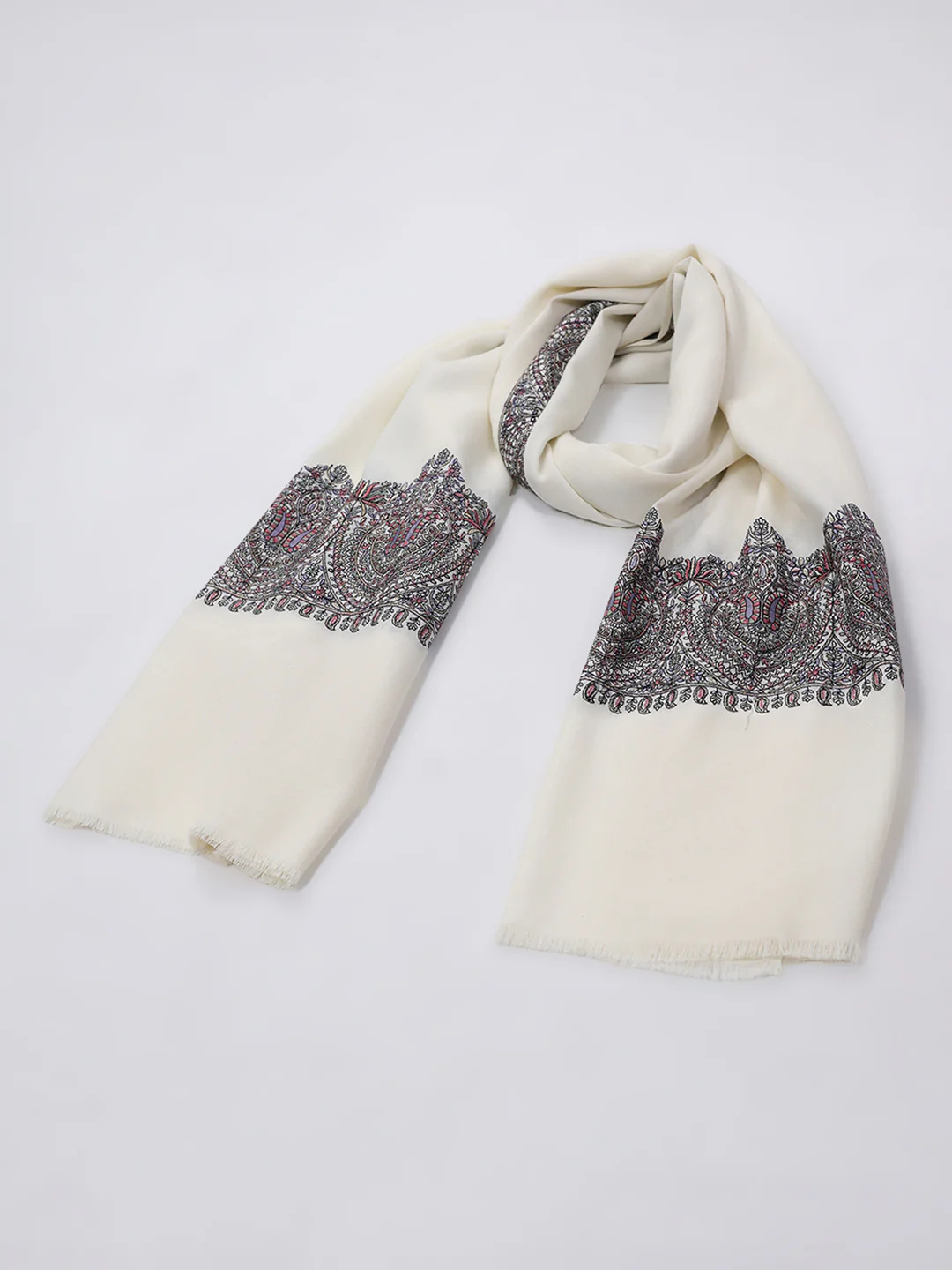 Women Multicolor Self Design Wool Blend Shawl - Image 6
