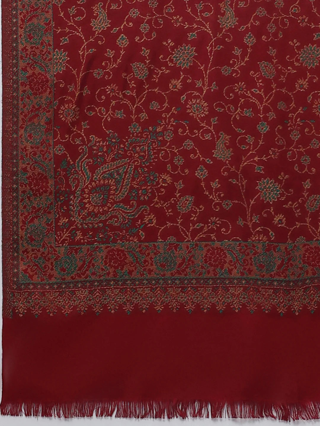 Women Multicolor Self Design Wool Blend Stole - Image 7